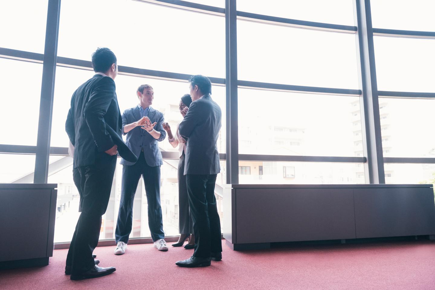 Tech Startup Entrepreneur has Business Meeting with Executive Team Japan