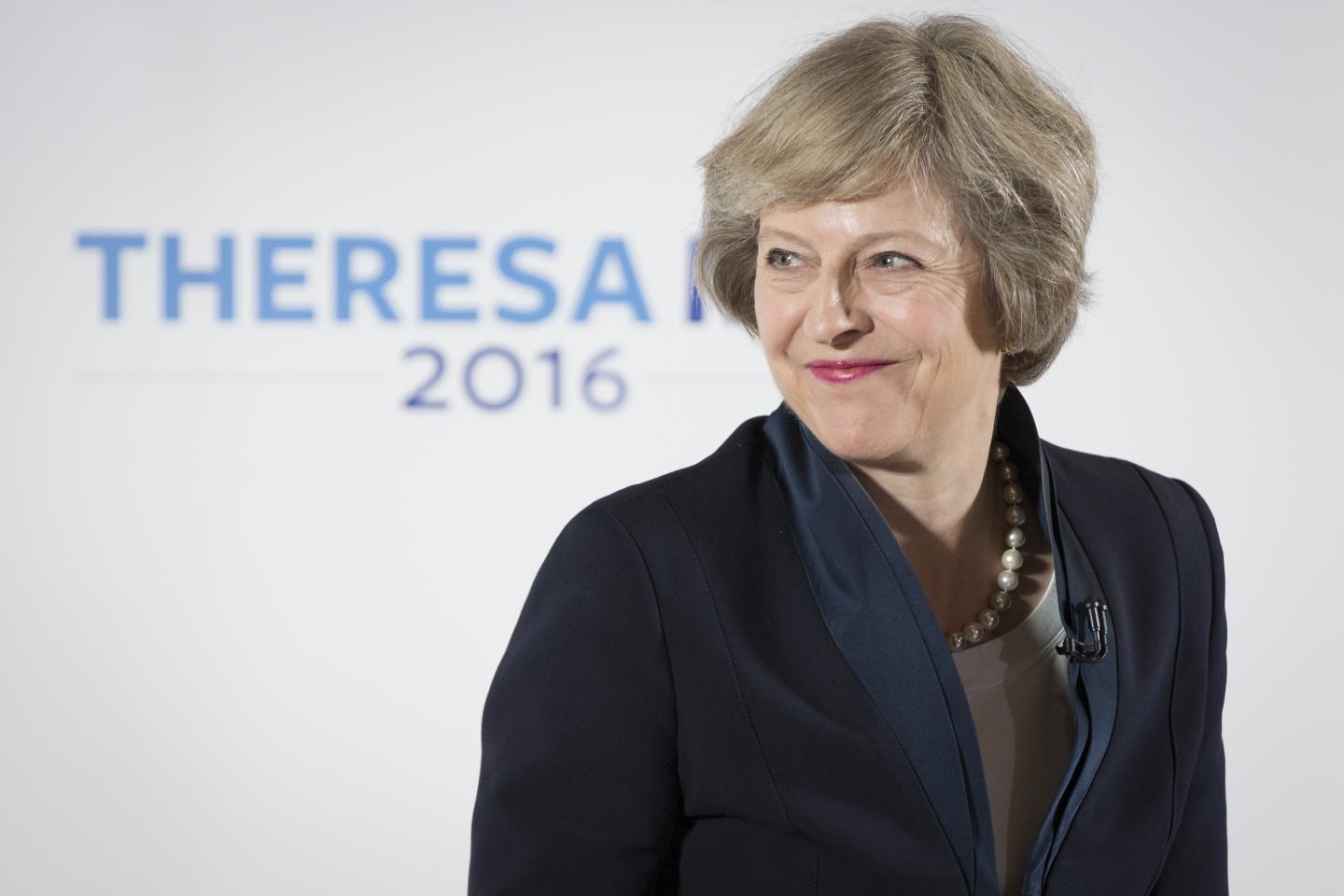 U.K. Home Secretary Theresa May News Conference As She Pledges Corporate Crackdown