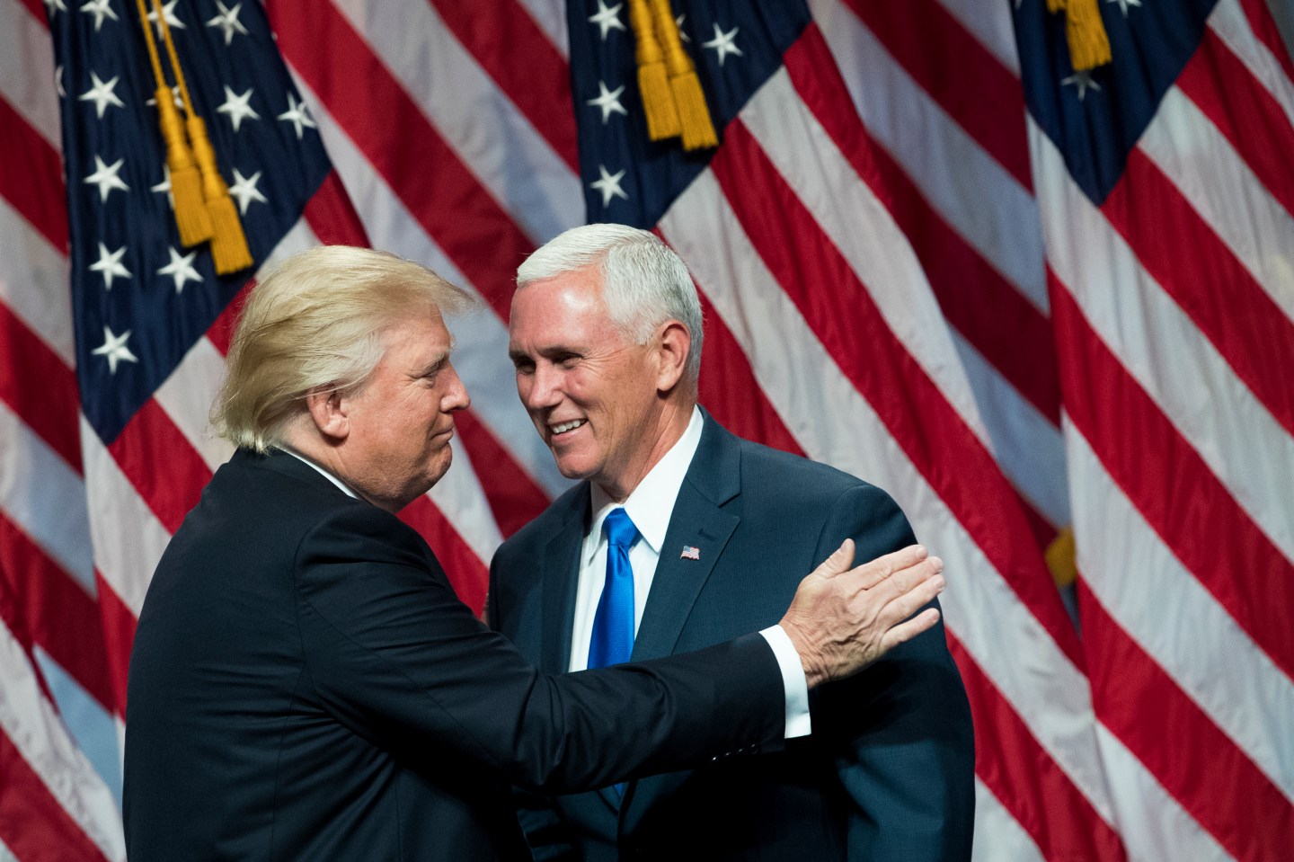 Republican Presidential Candidate Donald Trump Appears With His Vice Presidential Candidate Pick Indiana Gov. Mike Pence