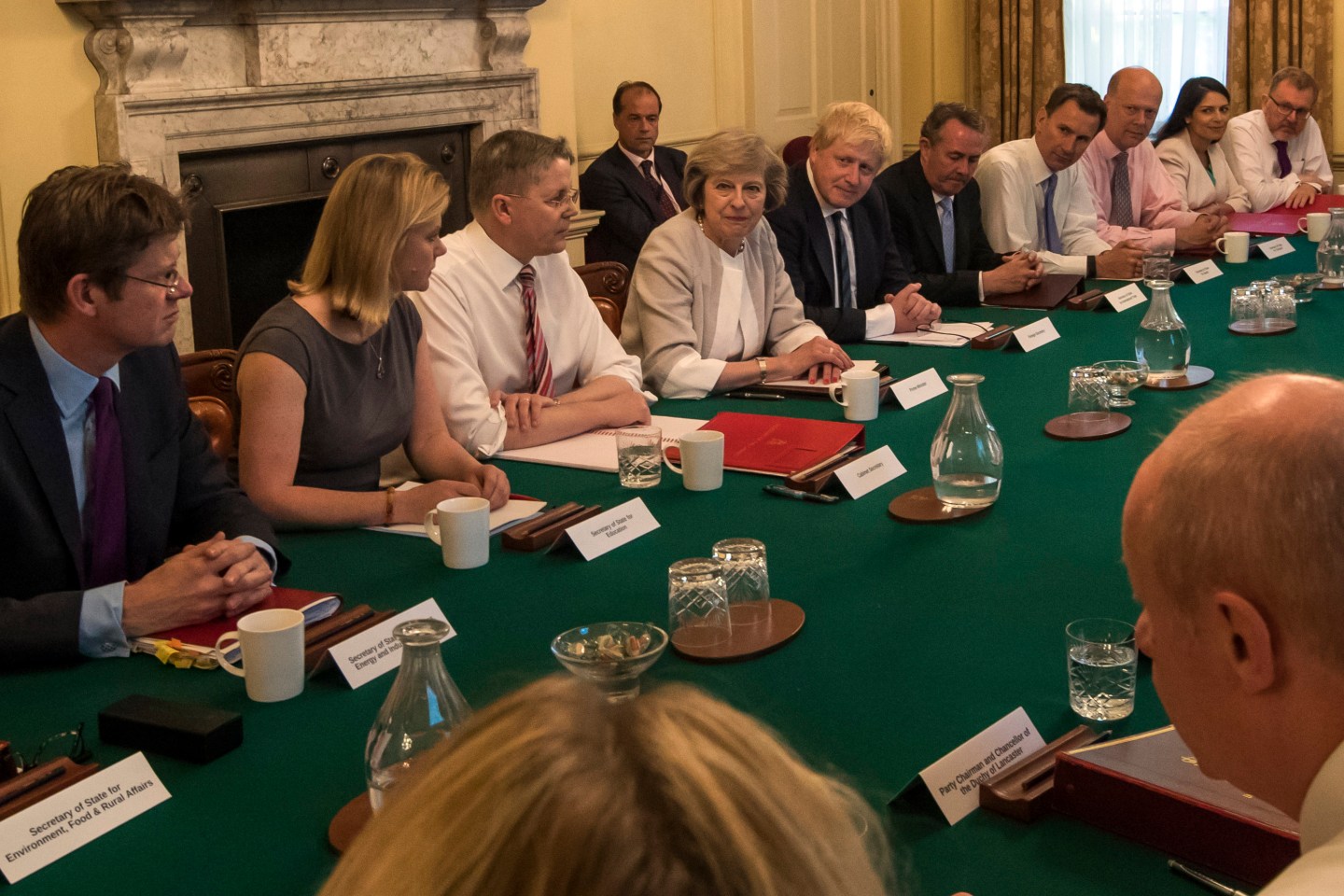 Theresa May Chairs Her First Cabinet Meeting As UK Prime Minister