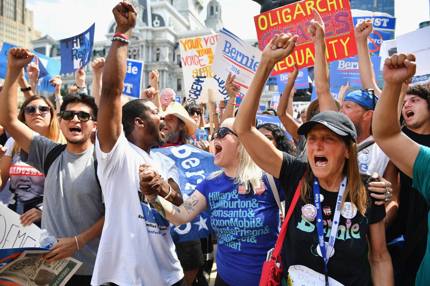 Protesters Demonstrate In Philadelphia During The Democratic National Convention