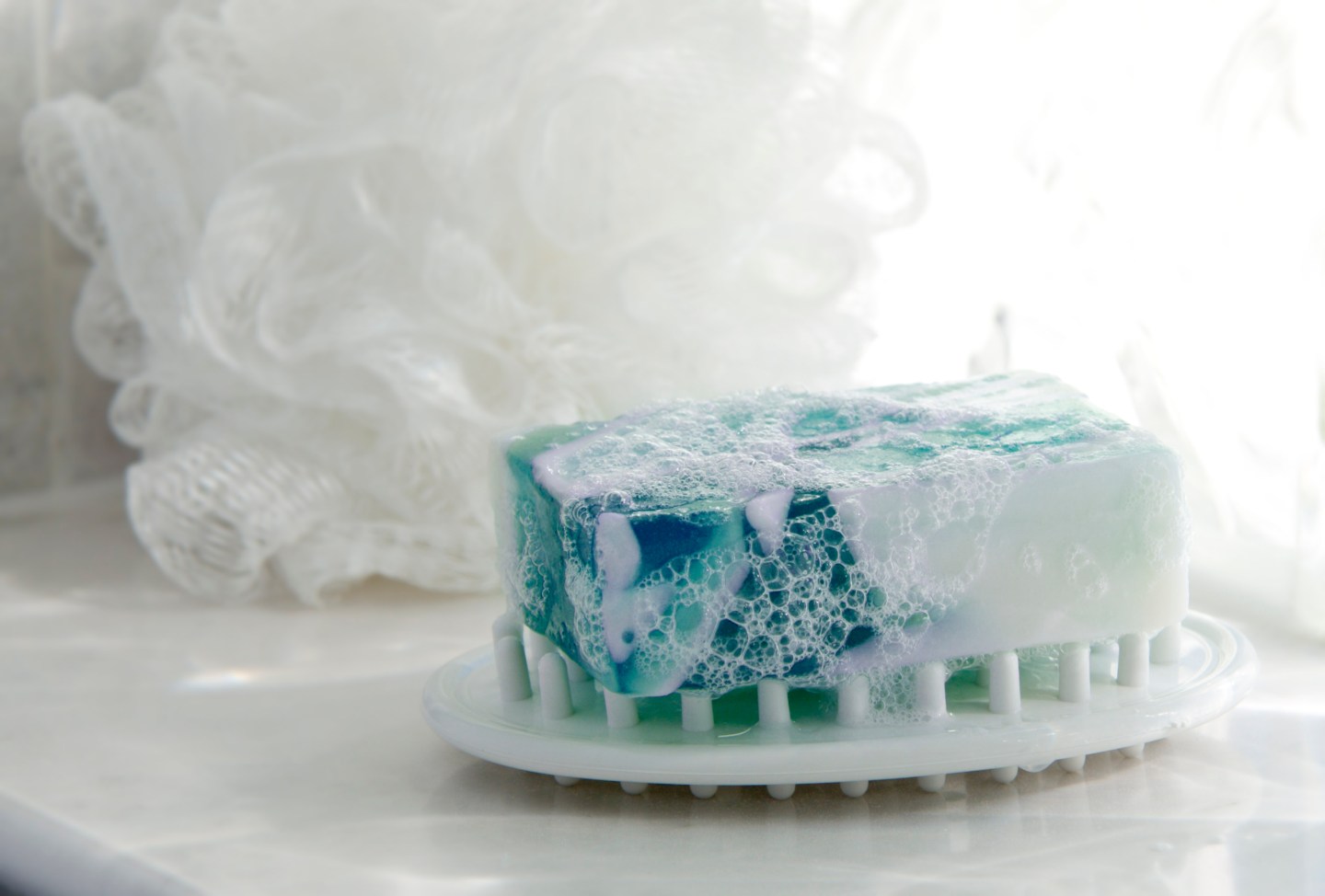 Glycerin Soap in Soap Dish