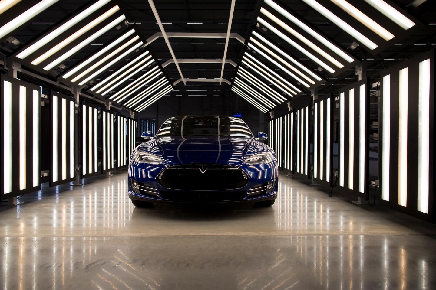 Assembly Of Tesla Model S Electric Automobiles  At  A Tesla Motors Inc. Factory