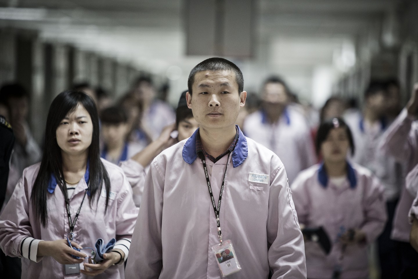 Workers Inside The Pegatron Corp. Factory in Shanghai
