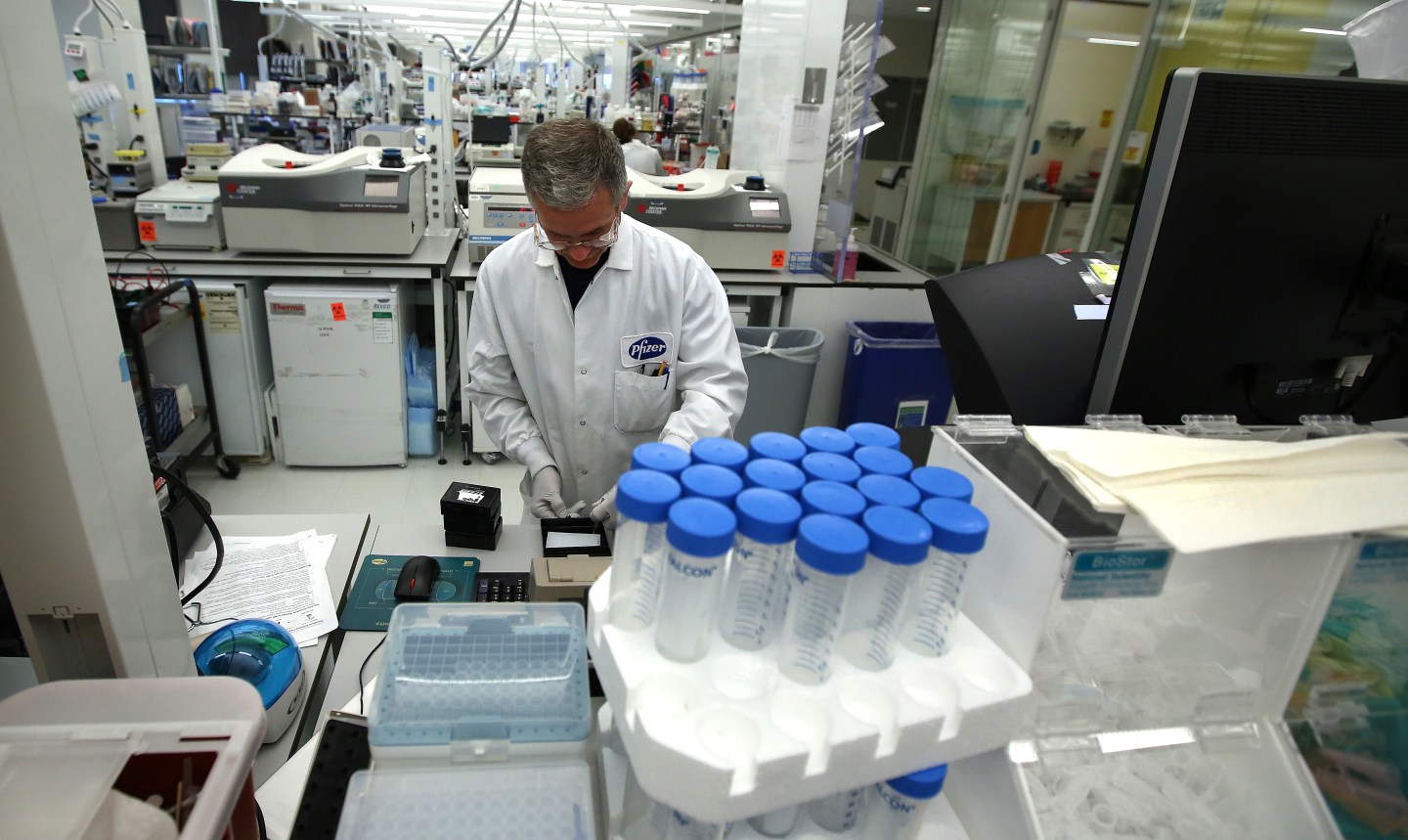 Pfizer Scientists In Lab In Cambridge, Mass.