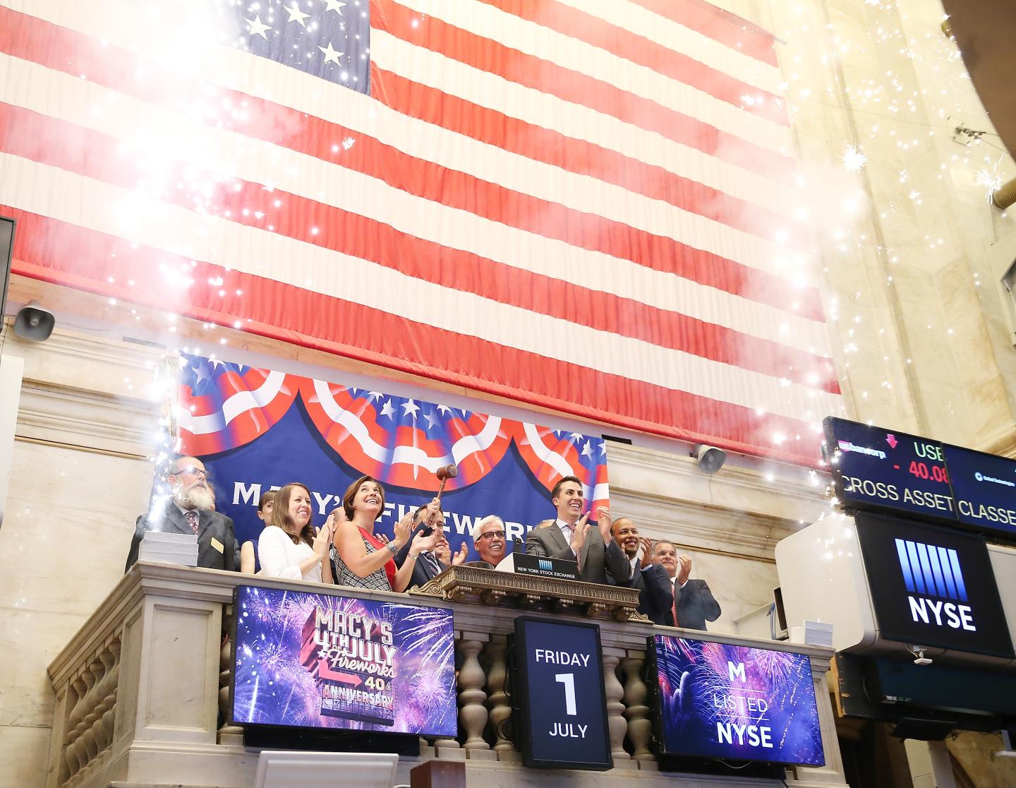 Macy's Rings The New York Stock Exchange Closing Bell To Celebrate Macy's 4th Of July Fireworks