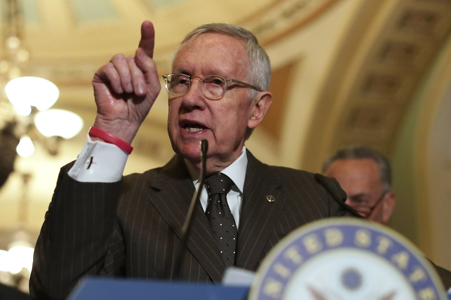 Senate Lawmakers Address The Media After Their Weekly Policy Luncheons