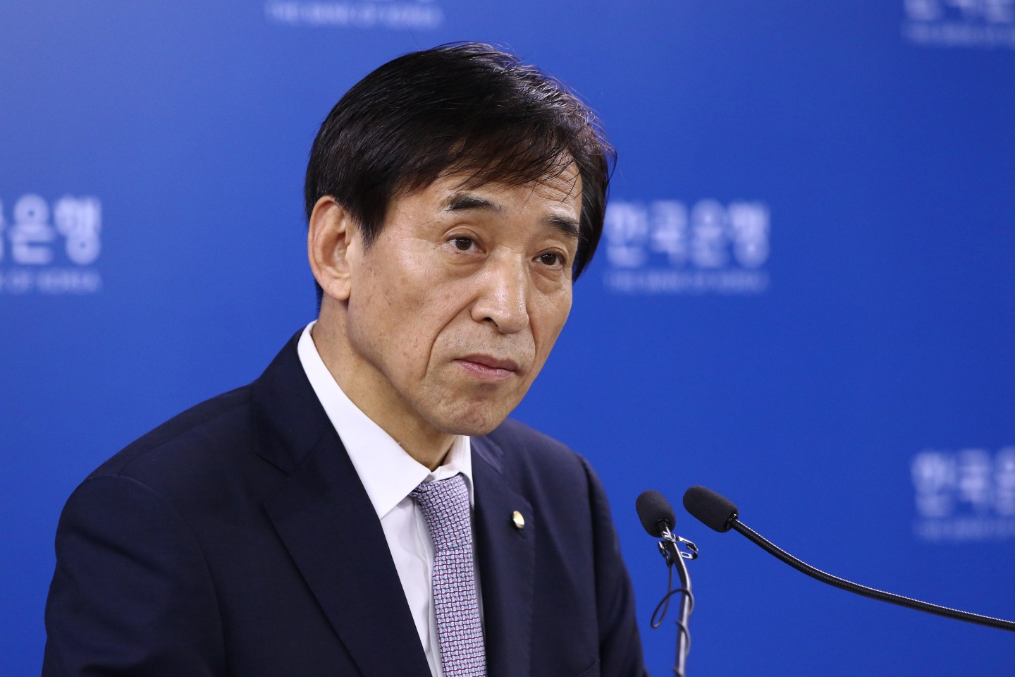 Bank Of Korea Governor Lee Ju Yeol At Rate Decision Meeting As Key Rate Held Steady To Gauge Budget Impact