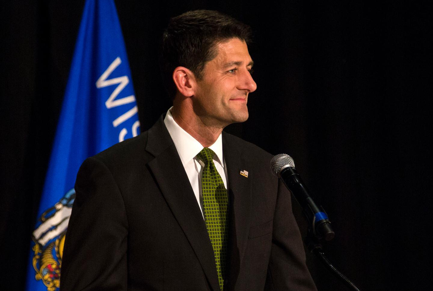 House Speaker Paul Ryan Holds Primary Night Event In Janesville, Wisconsin