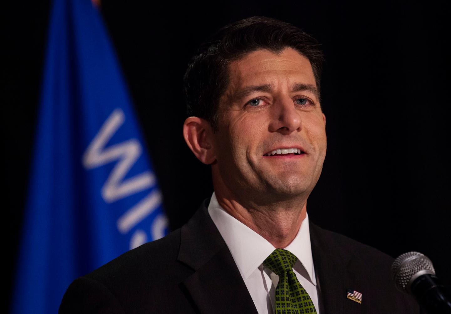 House Speaker Paul Ryan Holds Primary Night Event In Janesville, Wisconsin
