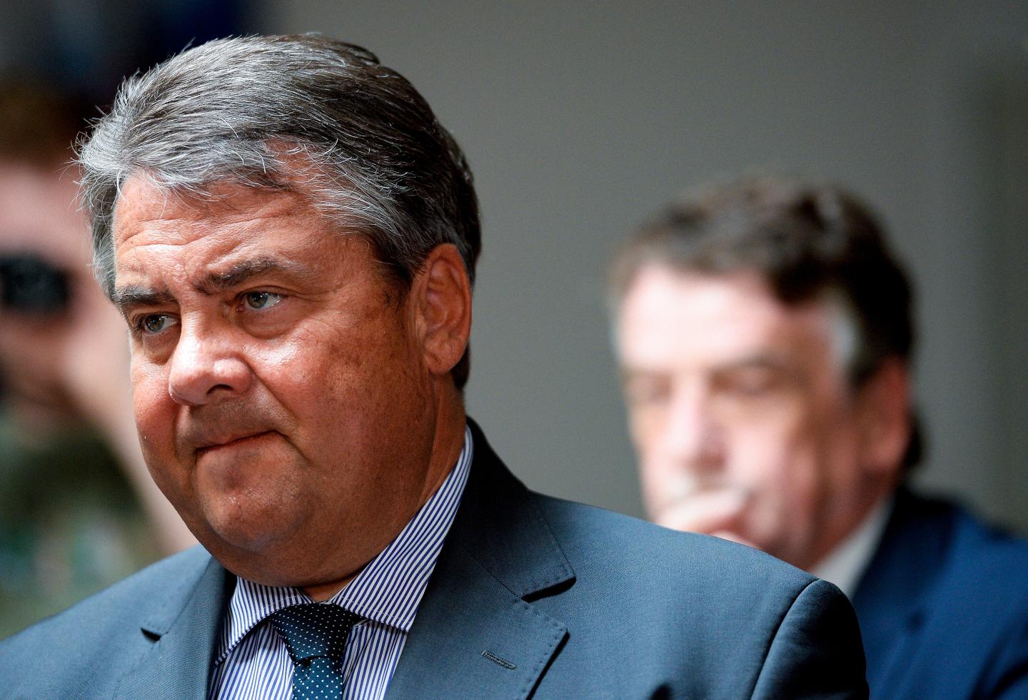 Sigmar Gabriel Visits North Rhine-Westphalia