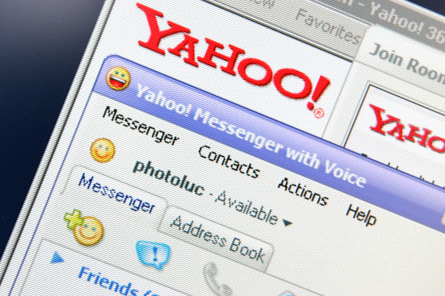 The Yahoo! Messenger software is pictured on a computer, in