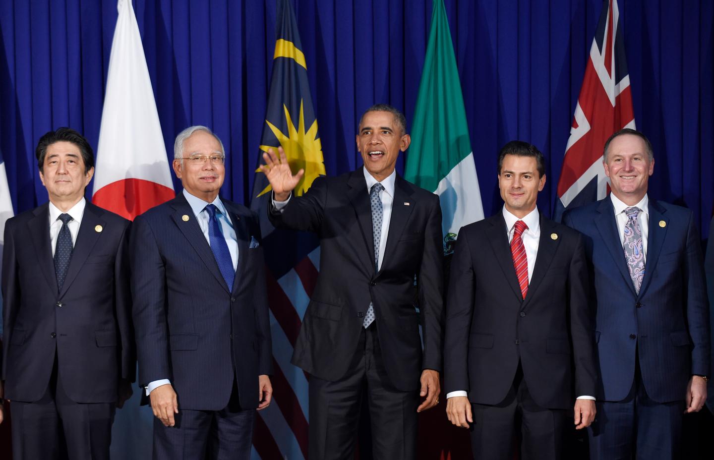 Barack Obama, Shinzo Abe, Najib Razak, Enrique Pena Nieto, John Key