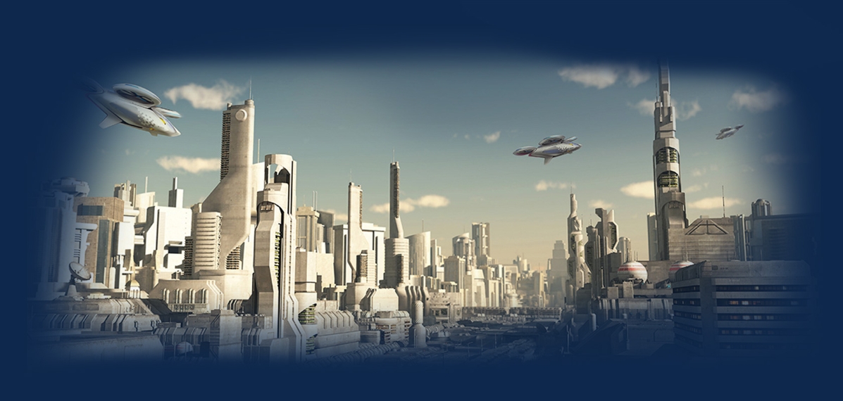 fyling electric taxis over city