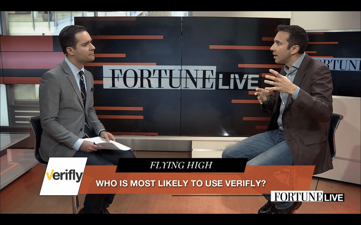 Verifly CEO Jay Bregman and Fortune editor Andrew Nusca on Fortune Live on August 11, 2016