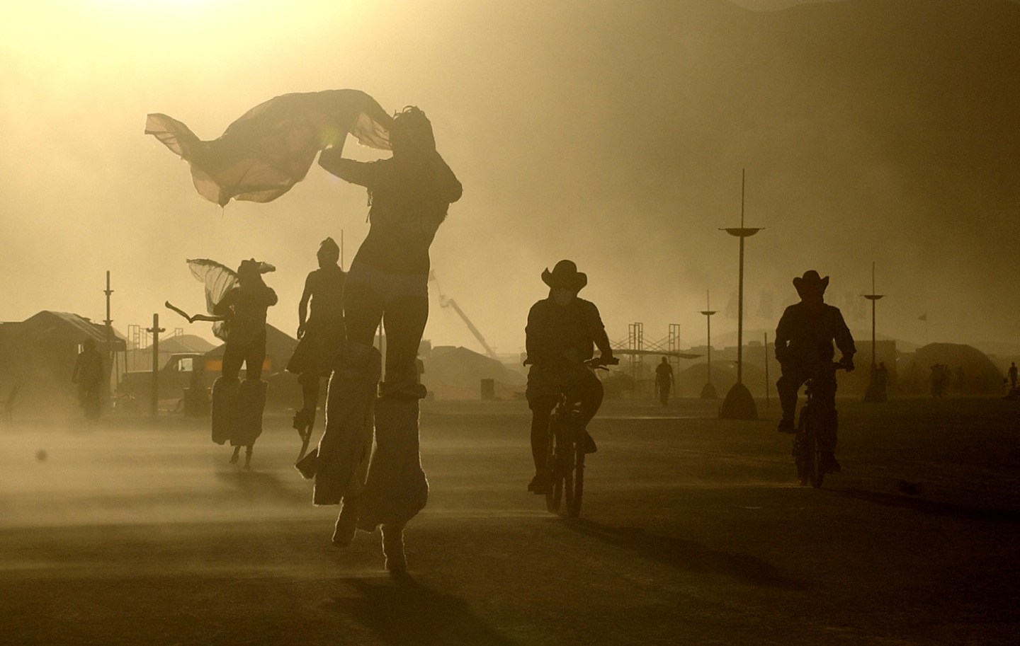 BURNING MAN -- 08/28/05 -- BLACK ROCK DESERT, NV -- An day-long windstorm whips sand as fine as talc