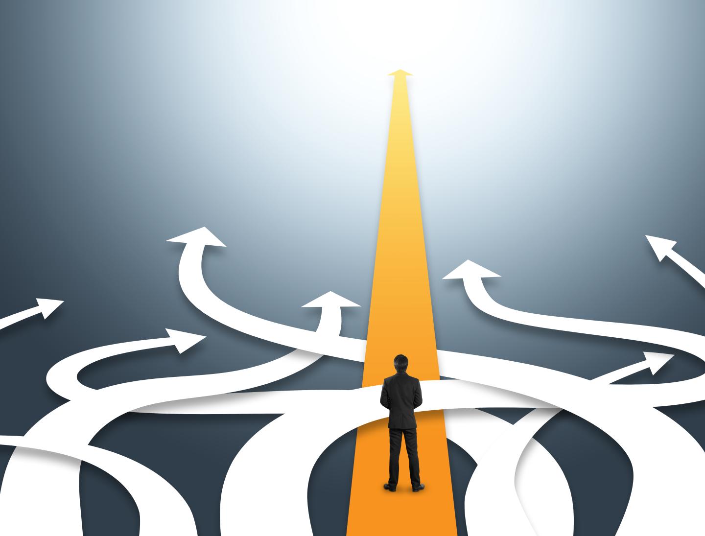 Concept of confused business with different directions