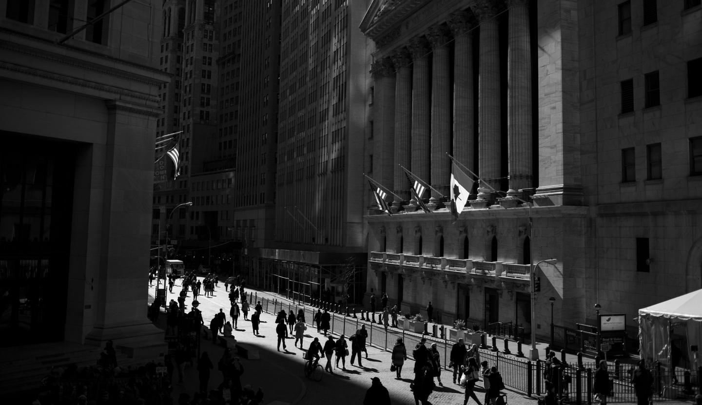 Views Of Wall Street As U.S. Stocks Slip