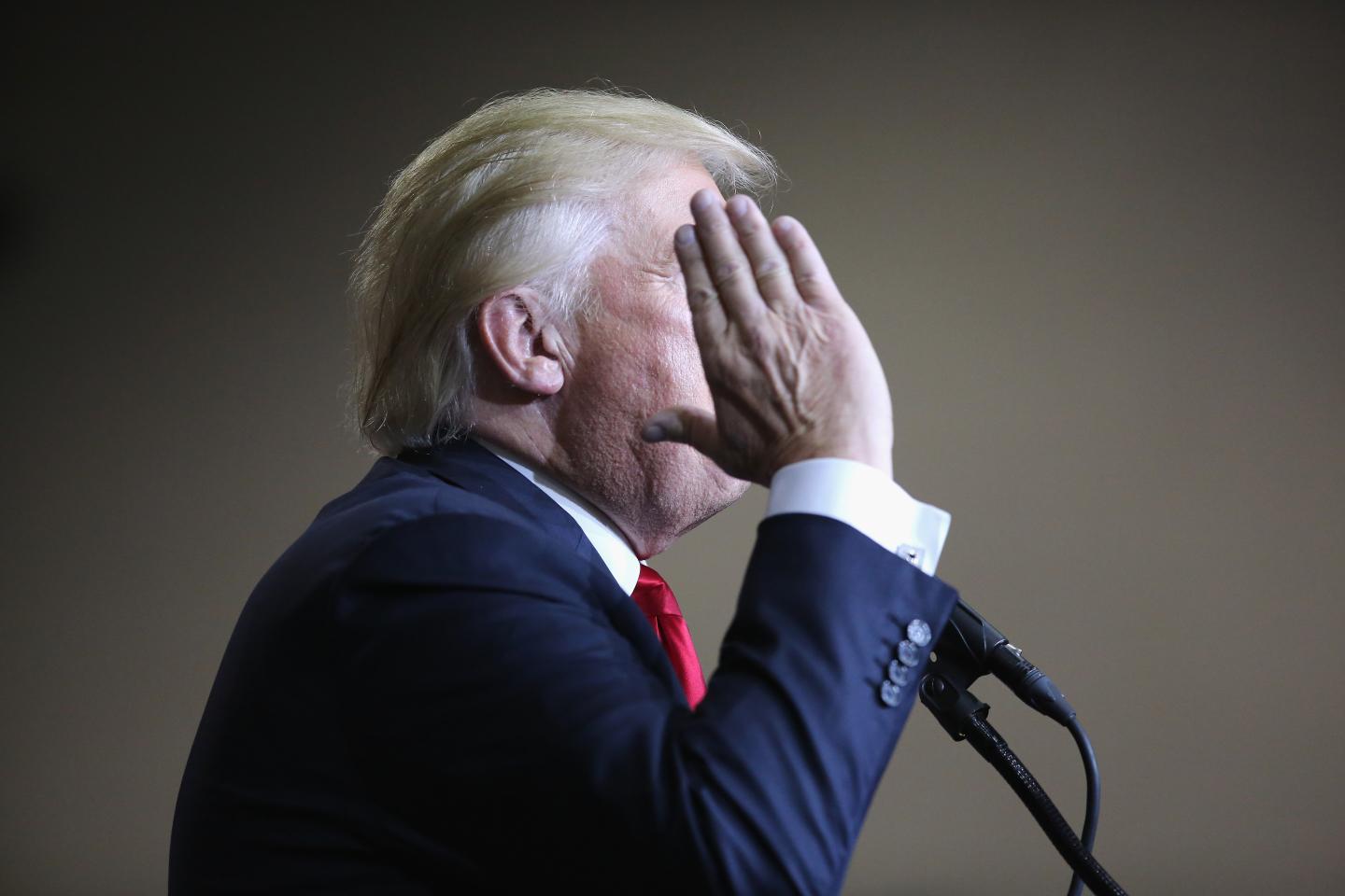 Rust Belt Trump Supporters Attend Campaign Rally At Pennsylvania High School