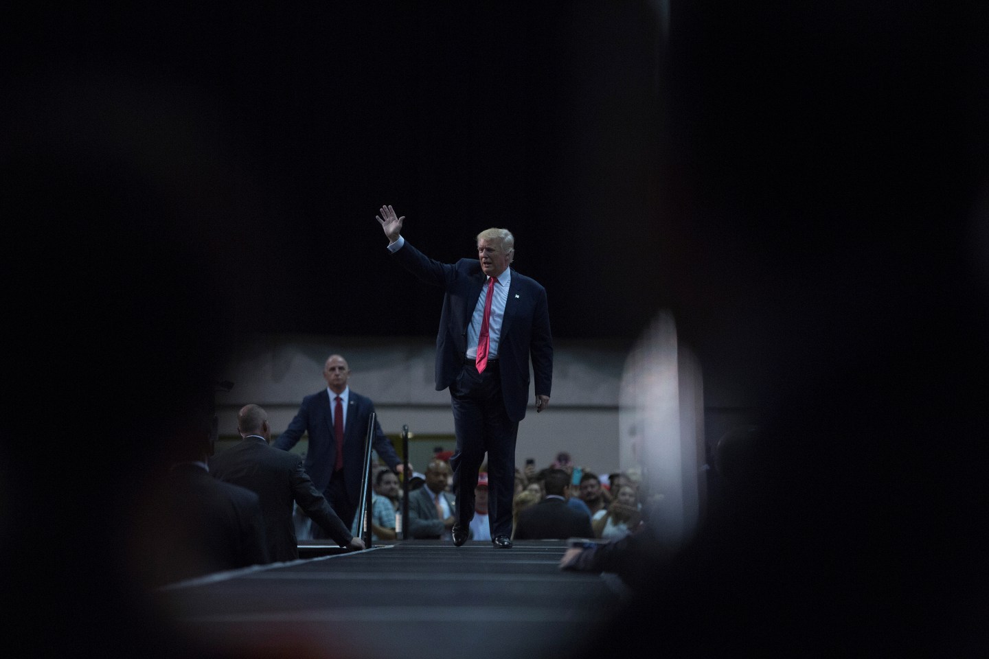 Republican U.S. Presidential nominee Donald Trump attends a campaign event at the Ocean Center in Daytona Beach, Florida