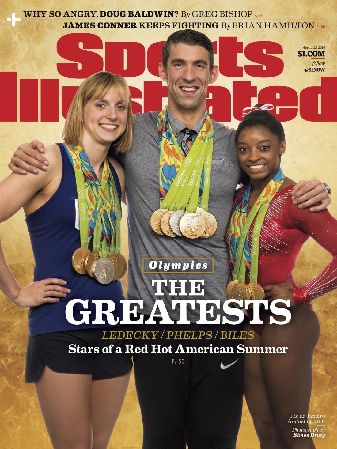 Michael Phelps, Katie Ledecky, and Simone Biles Unite for Epic Sports Illustrated Cover