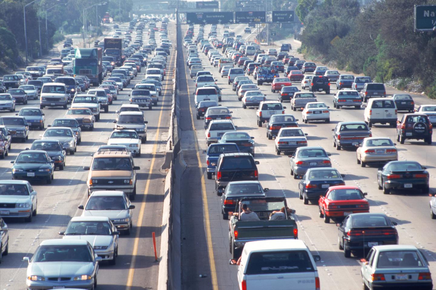 Freeway traffic, Los Angeles, CA