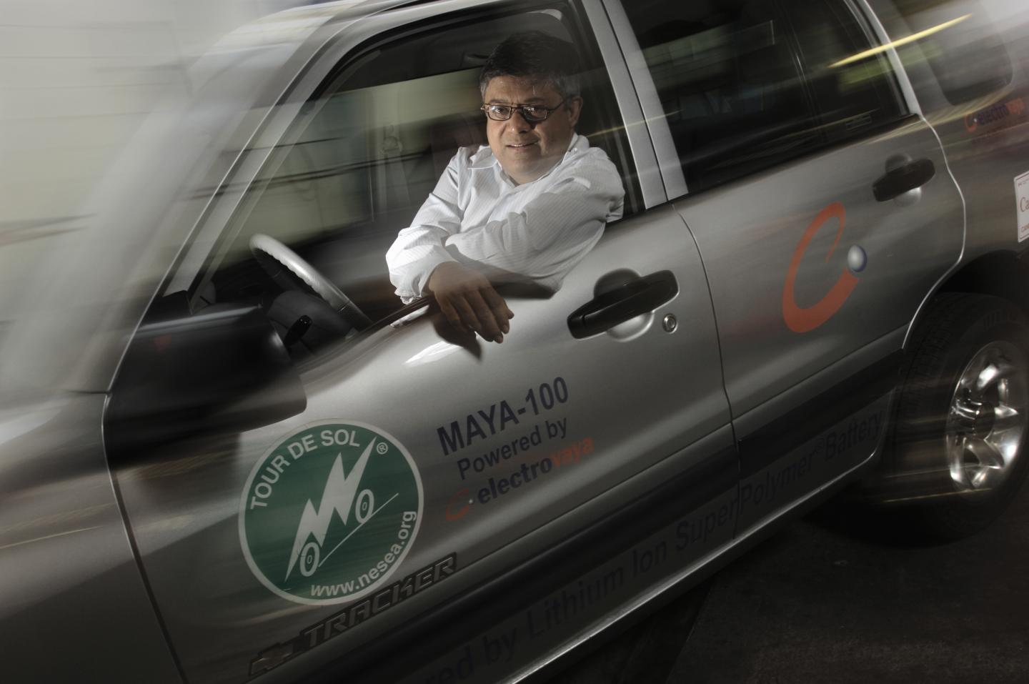 sankar -- 06/08/06 - MISSISSAUGA, ONTARIO - Sankar Das Gupta, Chairman and CEO of Electrovaya, sits