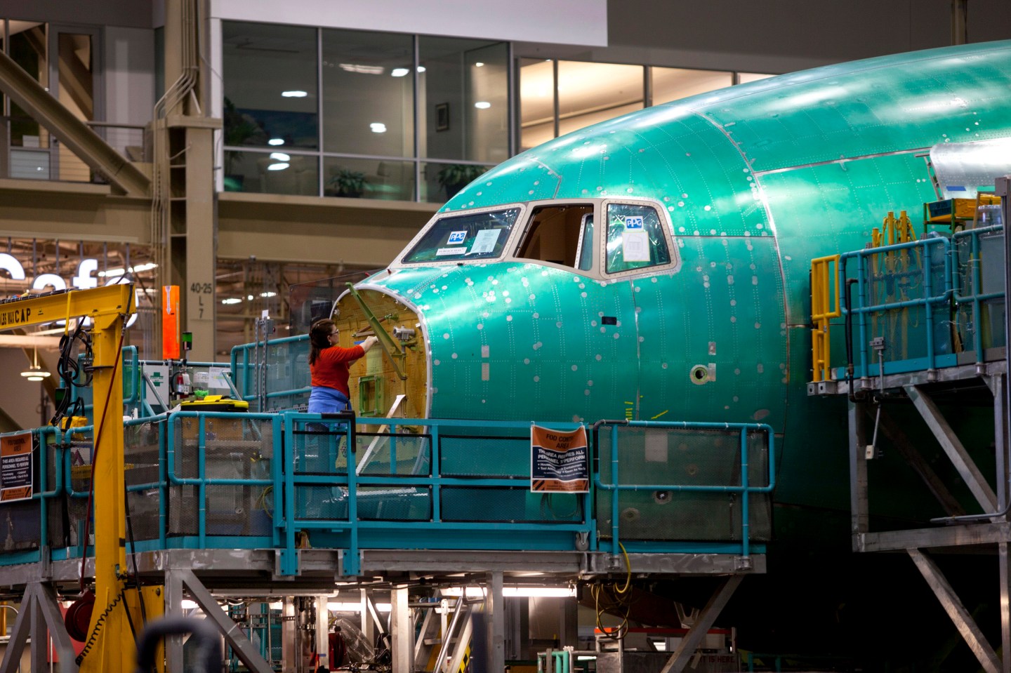 Operations Inside Boeing Co's 777 Factory And Robotics Painting Facility