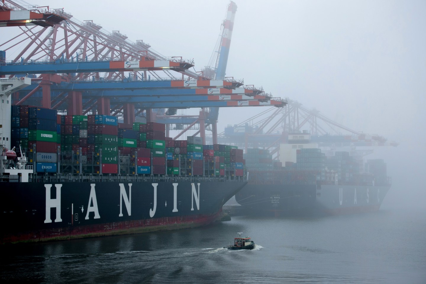 Container Shipping Operations At Port Of Hamburg