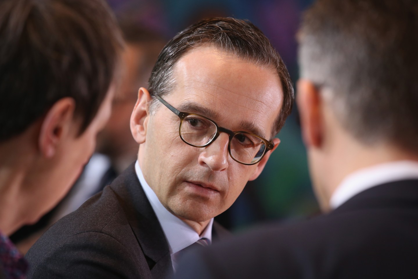 German Justice Minister Heiko Maas arrives for a weekly government cabinet meeting in Germany.