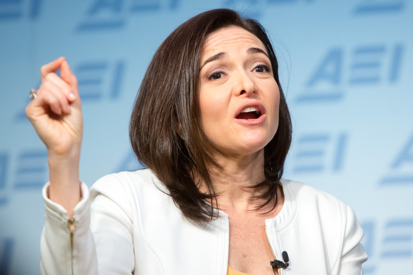 Facebook's Chief Operating Officer Sheryl Sandberg Speaks At The American Enterprise Institute In D.C.