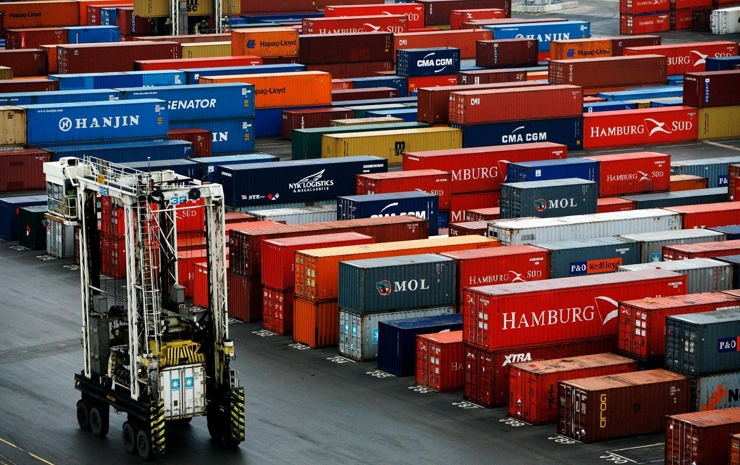 Container Ships Unload At Tilbury Port
