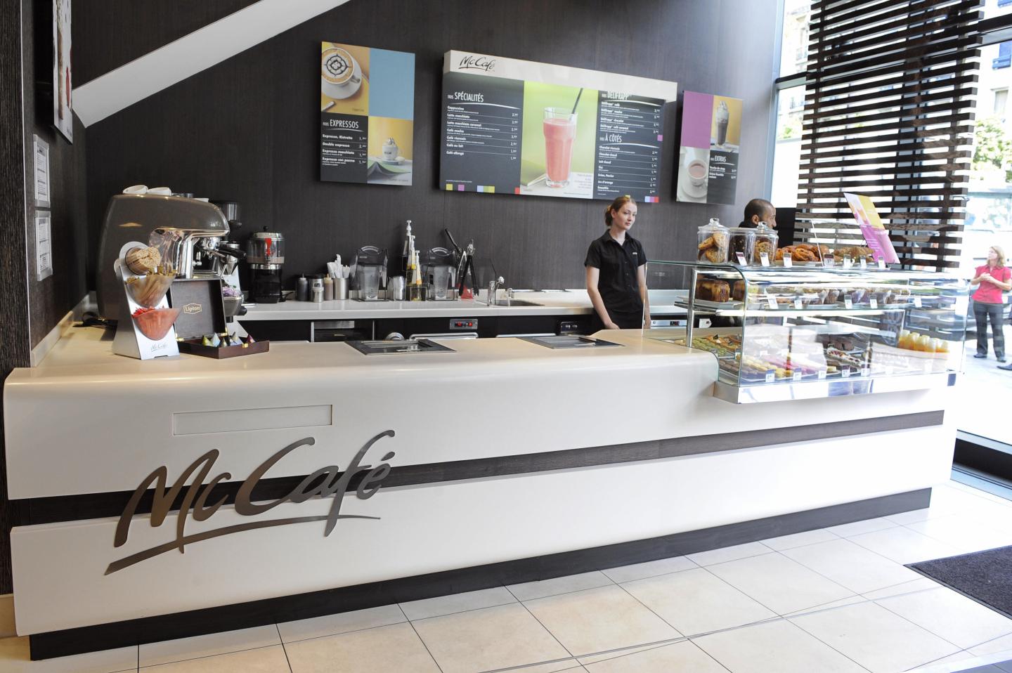 McDonald’s latest McCafe in Paris serves fresh coffee and club sandwiches over Big Macs and fries.