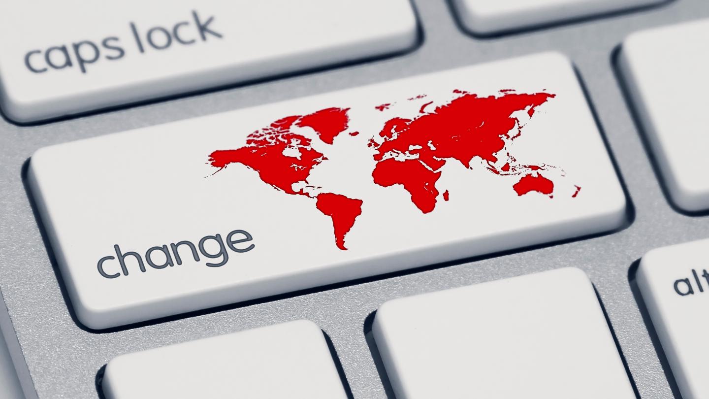 Red World Change Keyboard Button