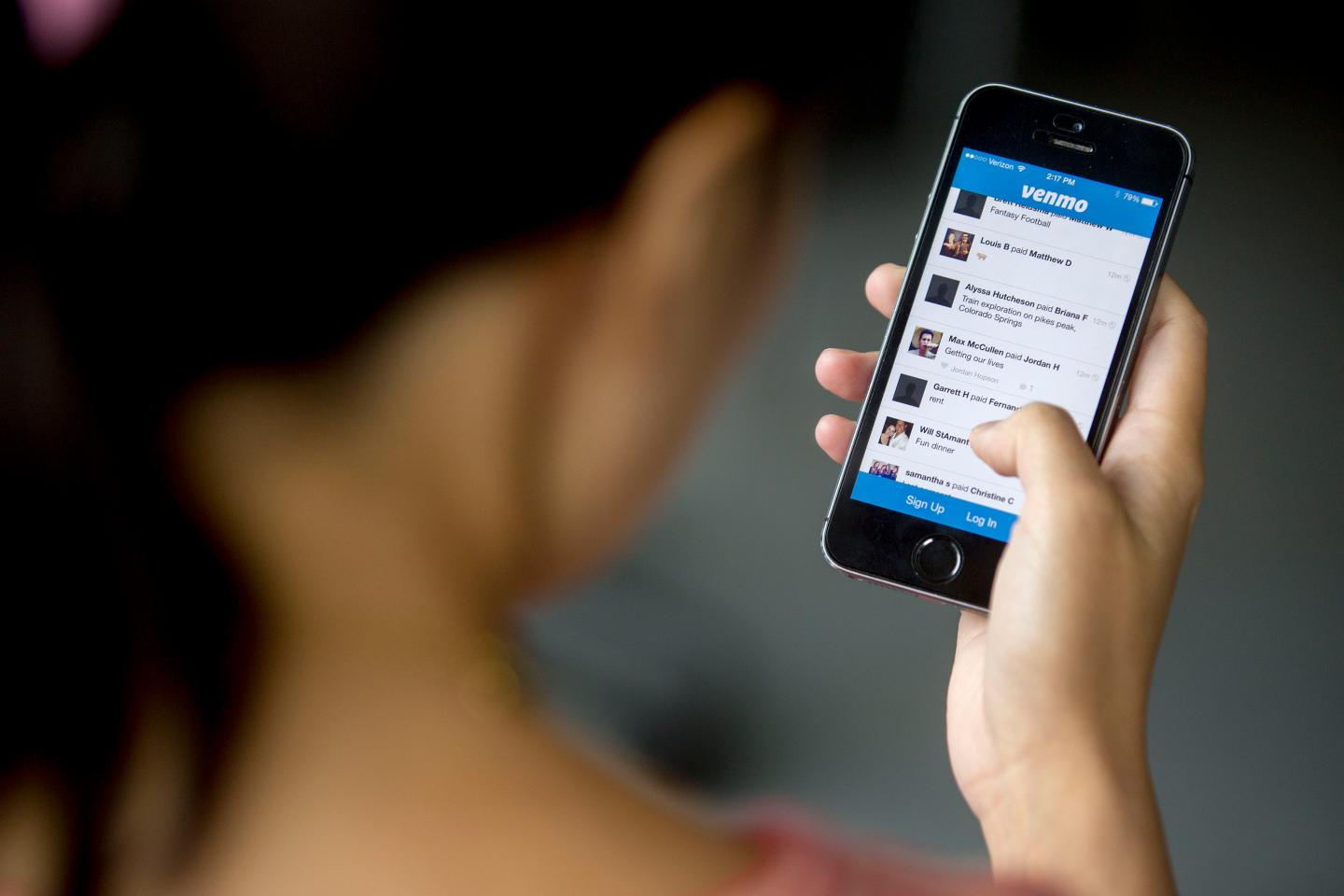 PayPal's Venmo app on an iPhone.