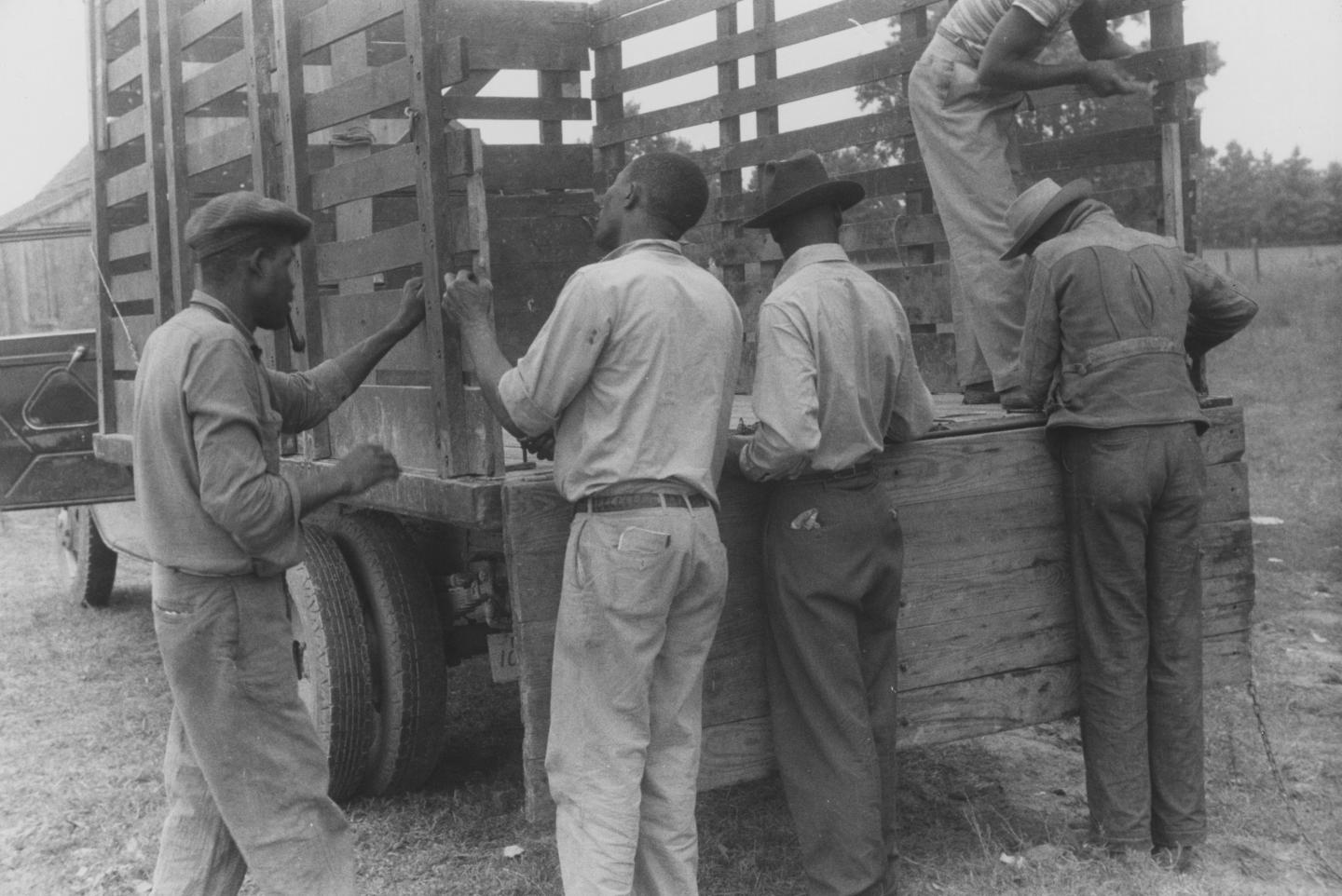 Migrant Farmers Preparing Truck