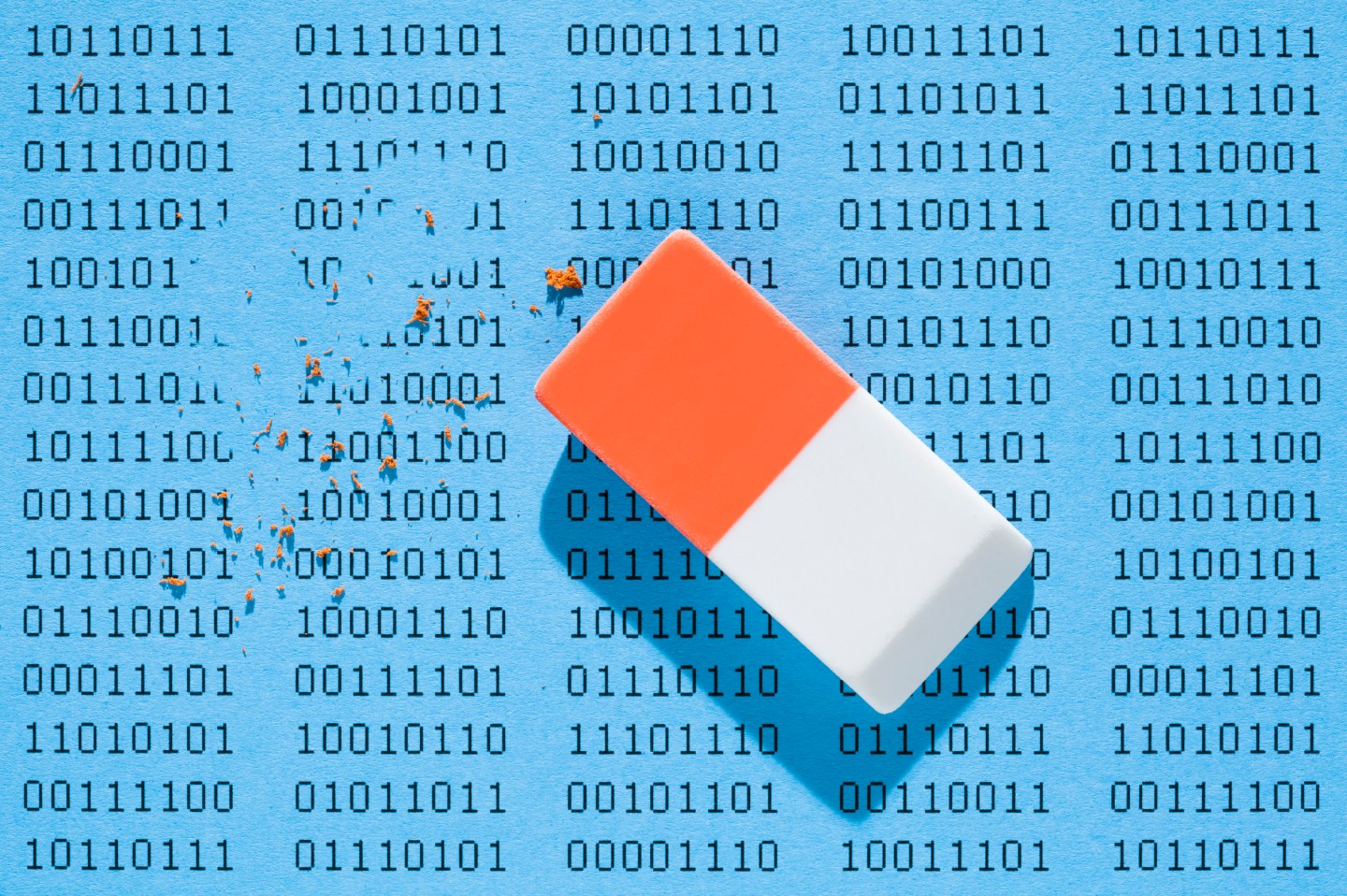 Binary data being deleted by an eraser