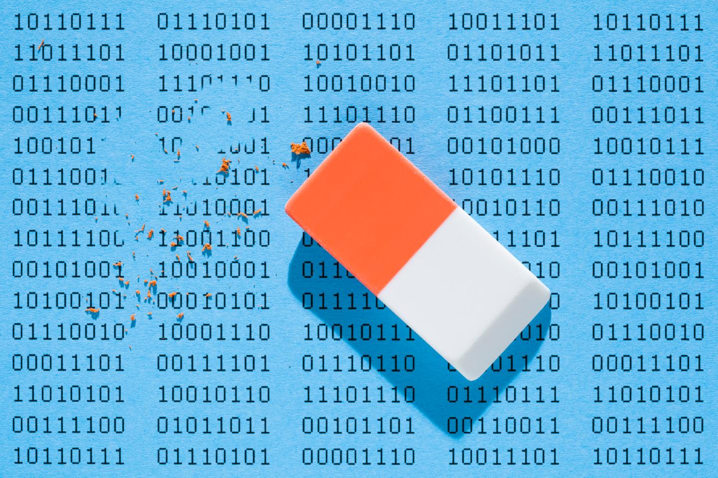 Binary data being deleted by an eraser