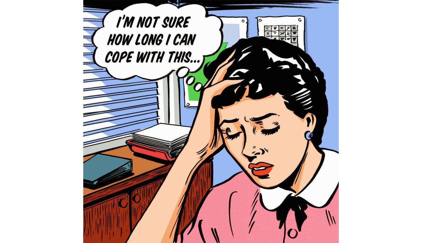 "Im not sure I can Cope" comic type illustration