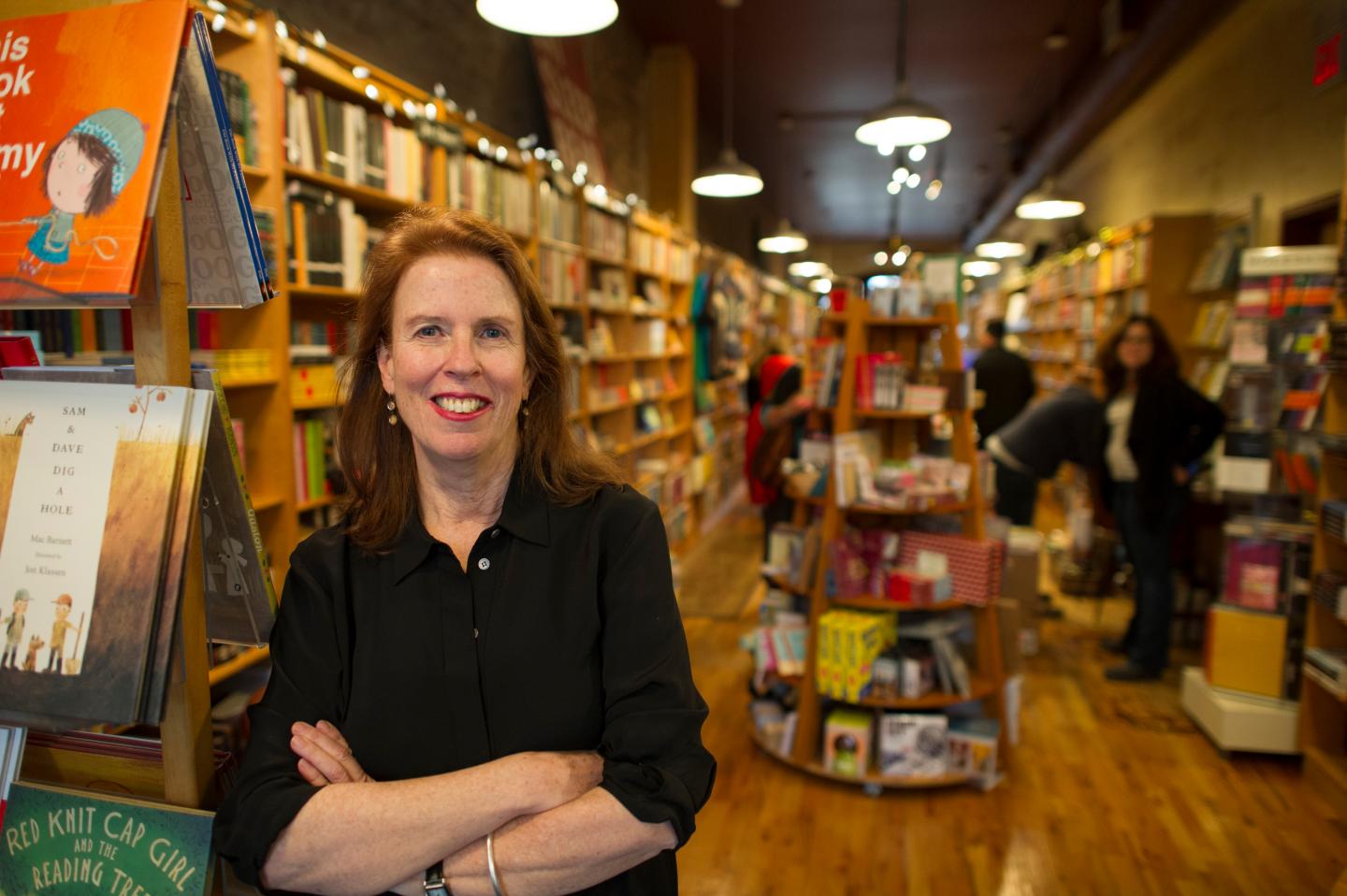 Pamela Redmond Satran, author of, "Younger" inside one of her favorite Montclair bookstore, Watchung Booksellers on a recent Friday.  Ms. Satran's book has been picked up by TVLand to be turned into an original TV series.  Gregg Vigliotti for The New York