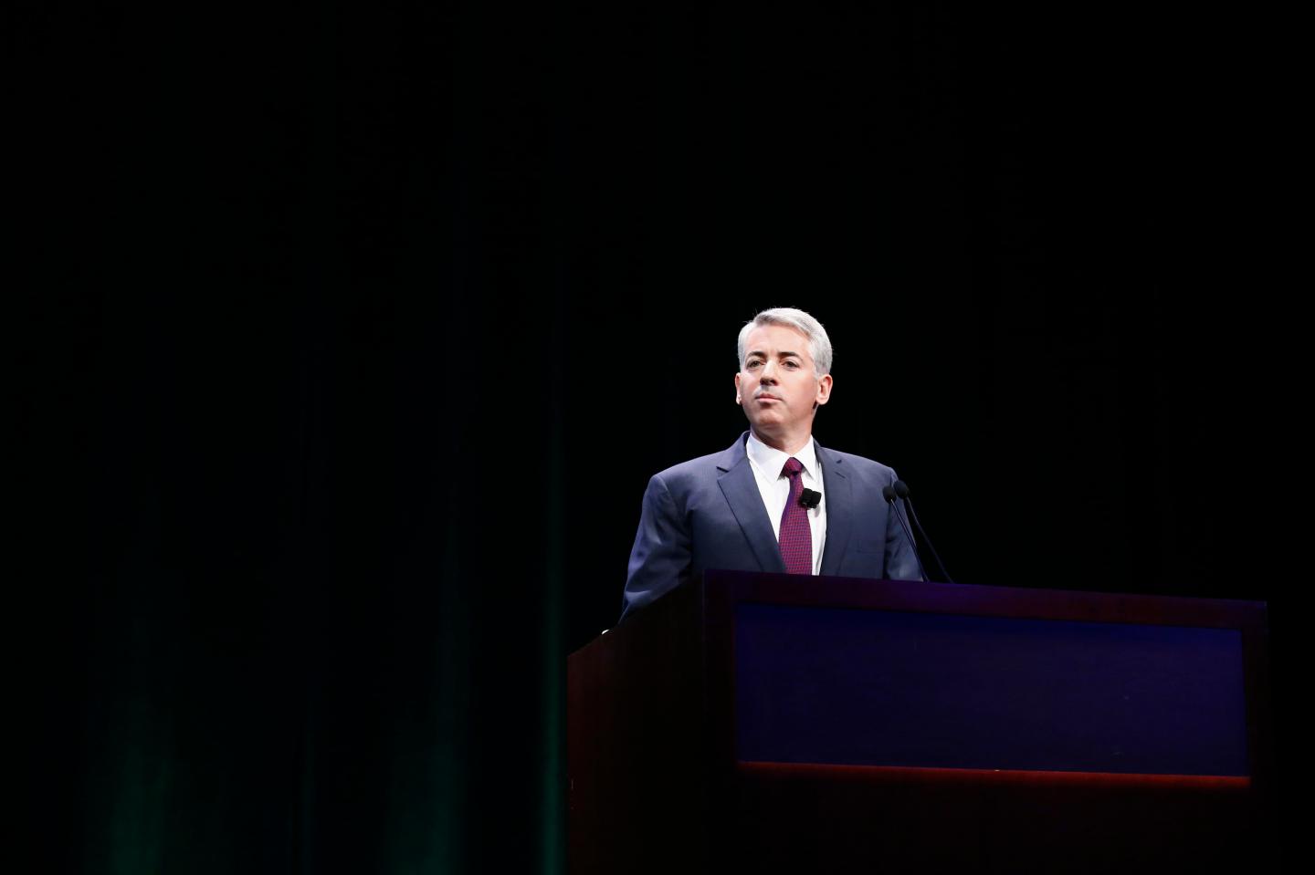 Ackman, founder and CEO of hedge fund Pershing Square Capital Management, speaks to audience in New York