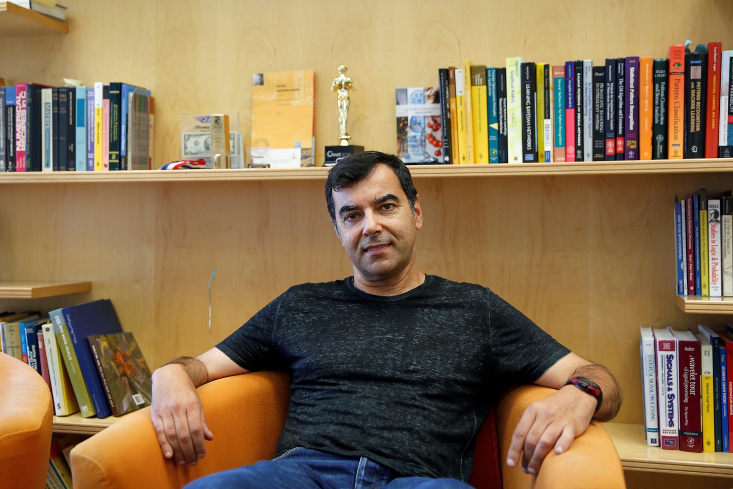 Chairman of Israeli driving assistant software maker Mobileye NV, Amnon Shashua, poses for a photograph at his office in Jerusalem