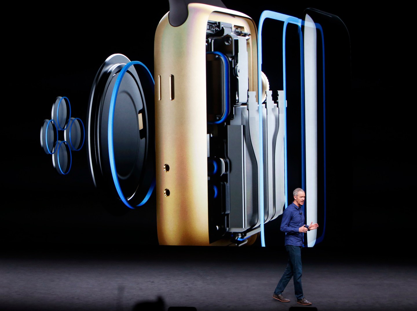 Jeff Williams discusses the Apple Watch Series 2 during a media event in San Francisco