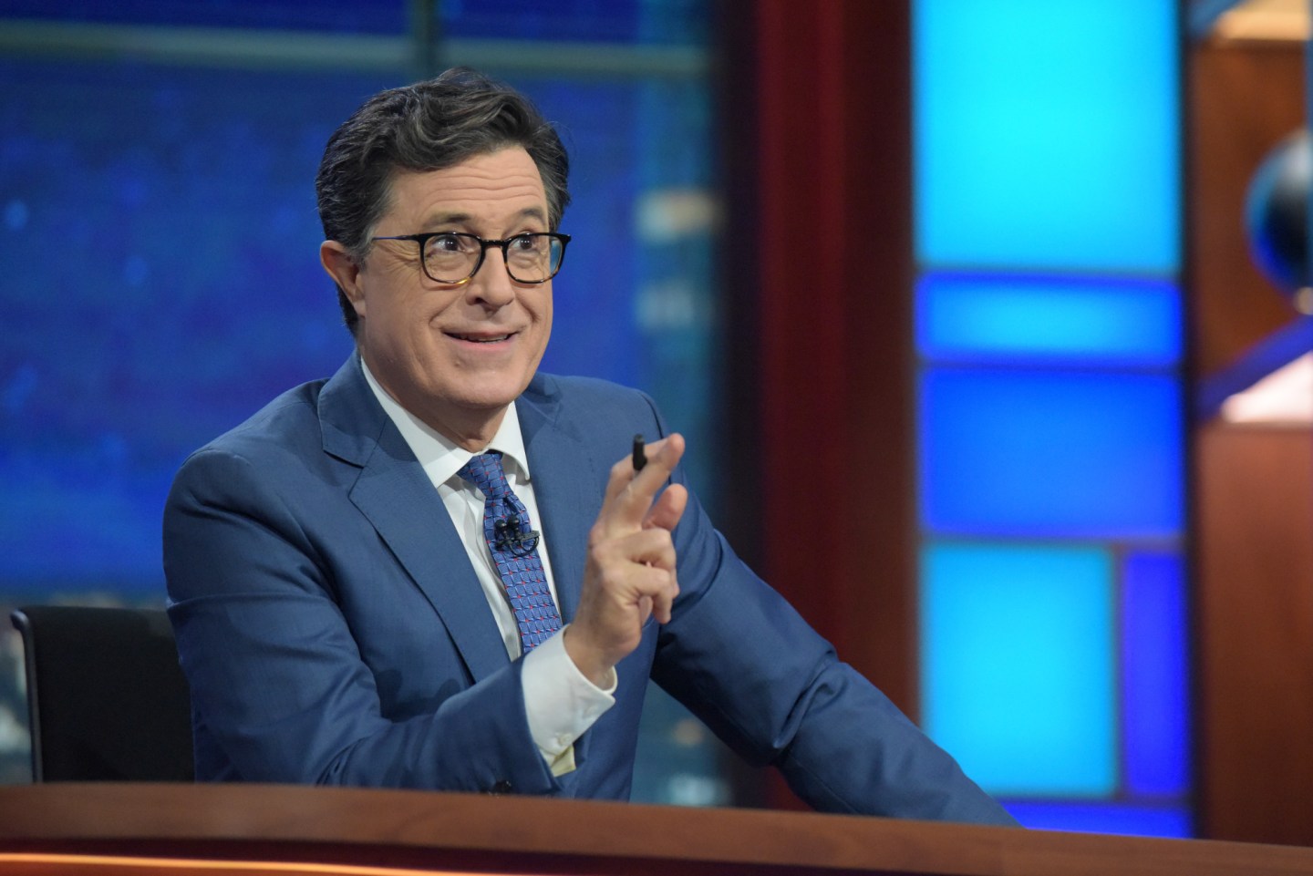 The Late Show with Stephen Colbert during Wednesday's 10/19/16 taping in New York. Photo: Scott Kowalchyk/CBS é2016CBS Broadcasting Inc. All Rights Reserved.