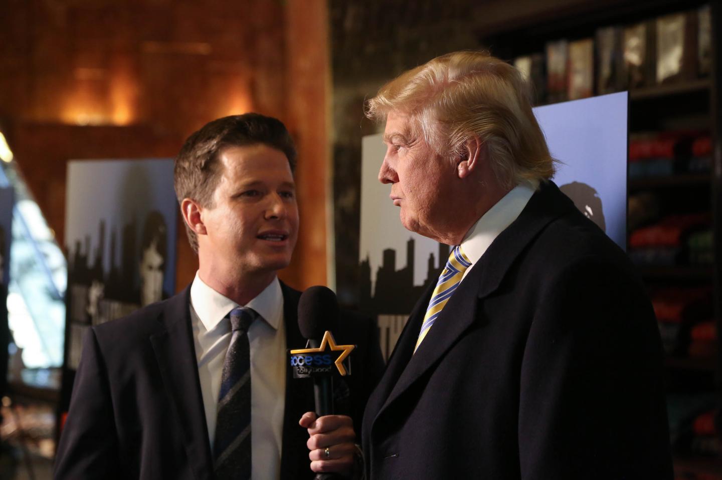 Billy Bush of Access Hollywood interviews Donald Trump at a 'Celebrity Apprentice' in 2015.