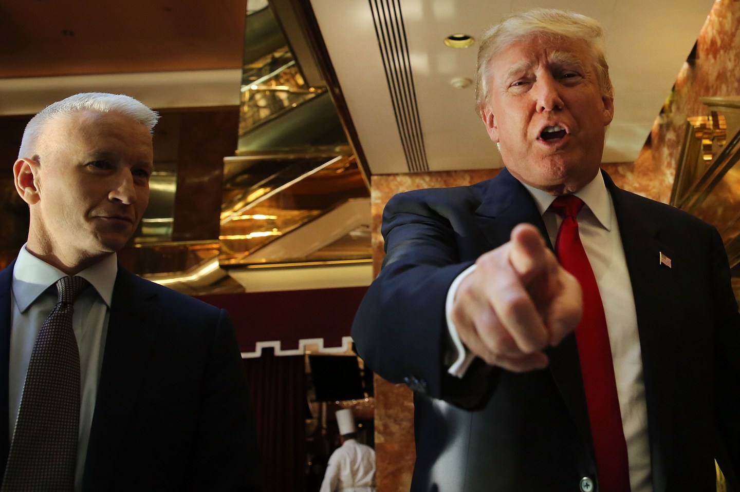 Presidential Candidate Donald Trump Greets A Crowd After Taping TV Interview