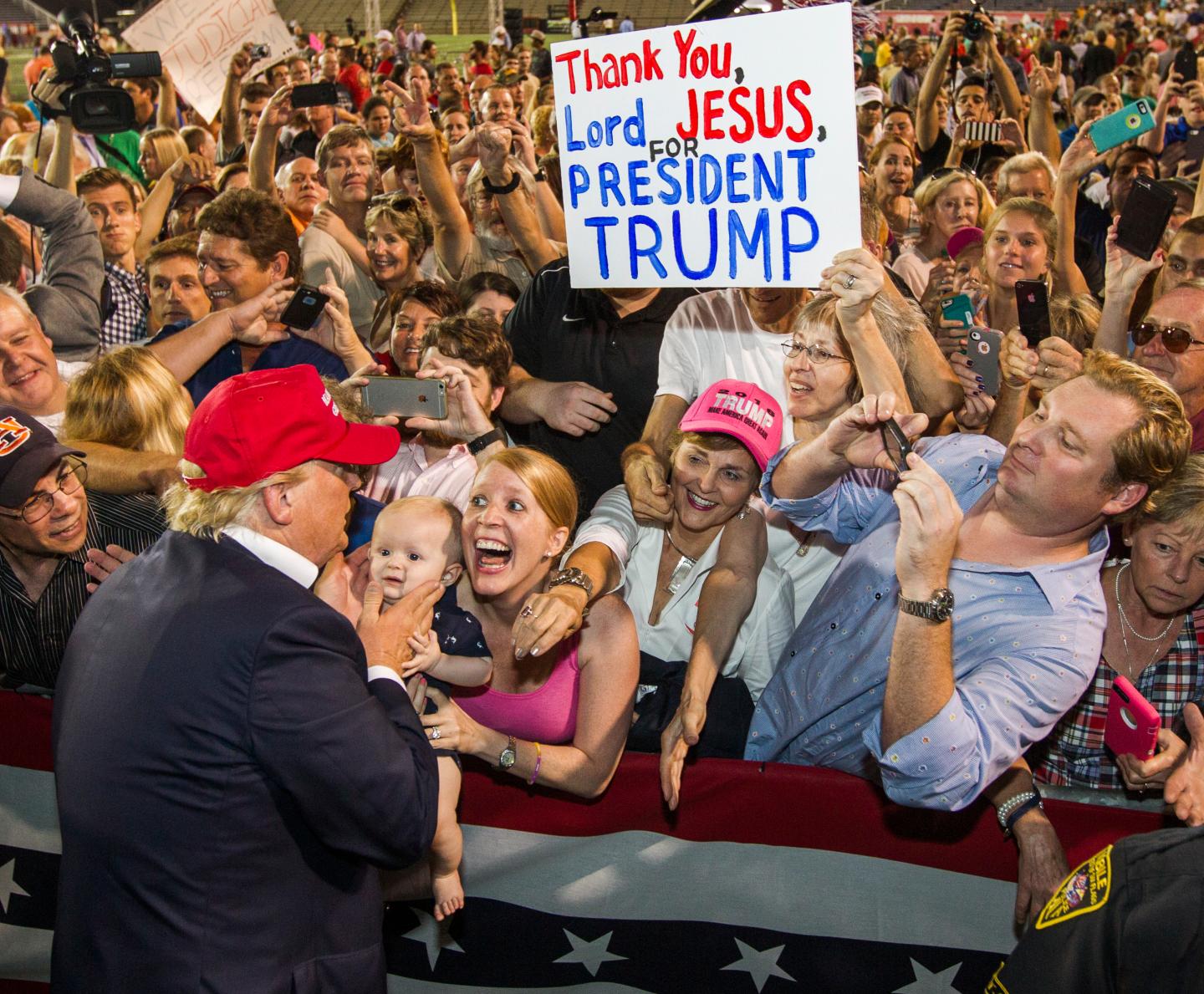 Donald Trump Holds Campaign Rally In Mobile, Alabama