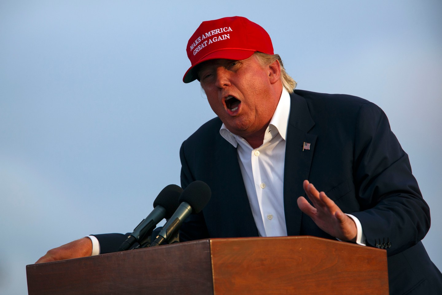 Republican Presidential Candidate Donald Trump Rally Aboard The USS Iowa