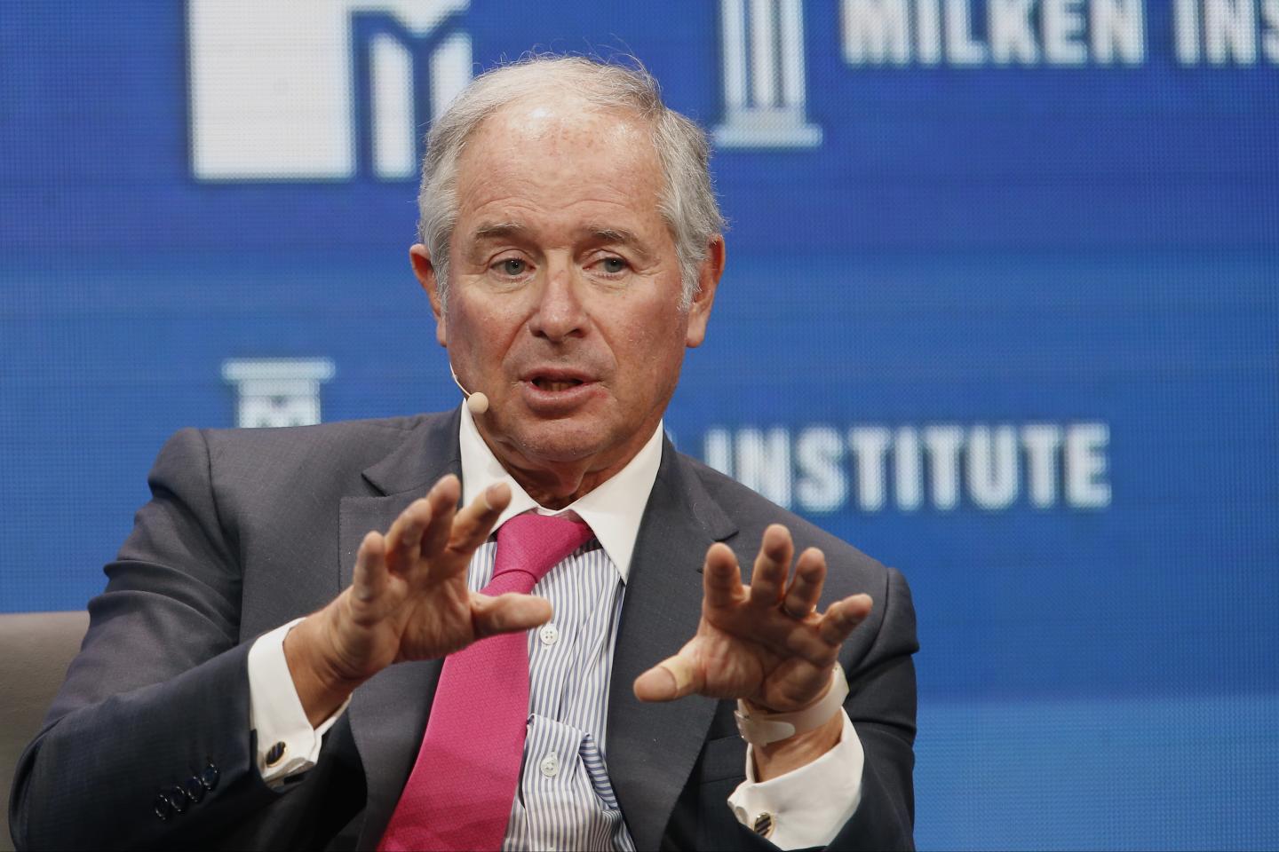 Stephen "Steve" Schwarzman, Blackstone Group LP chairman and CEO, speaks during the annual Milken Institute Global Conference in California.