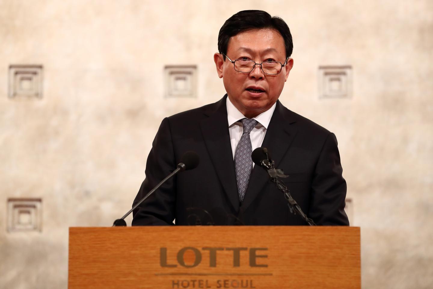 Lotte Group Chairman Shin Dong-bin News Conference
